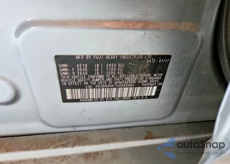 2017 Subaru Legacy 2.5I Limited from USA, damaged, VIN 4S3BNAN67H3045461